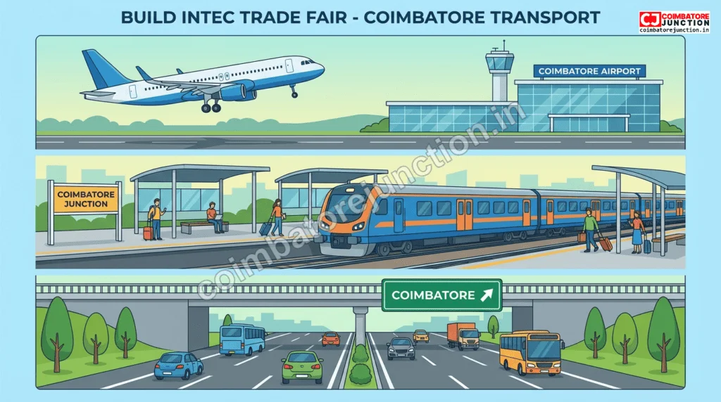 Travel options to Coimbatore for Build Intec including flight train and road transportation